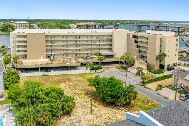 a city view with tall buildings