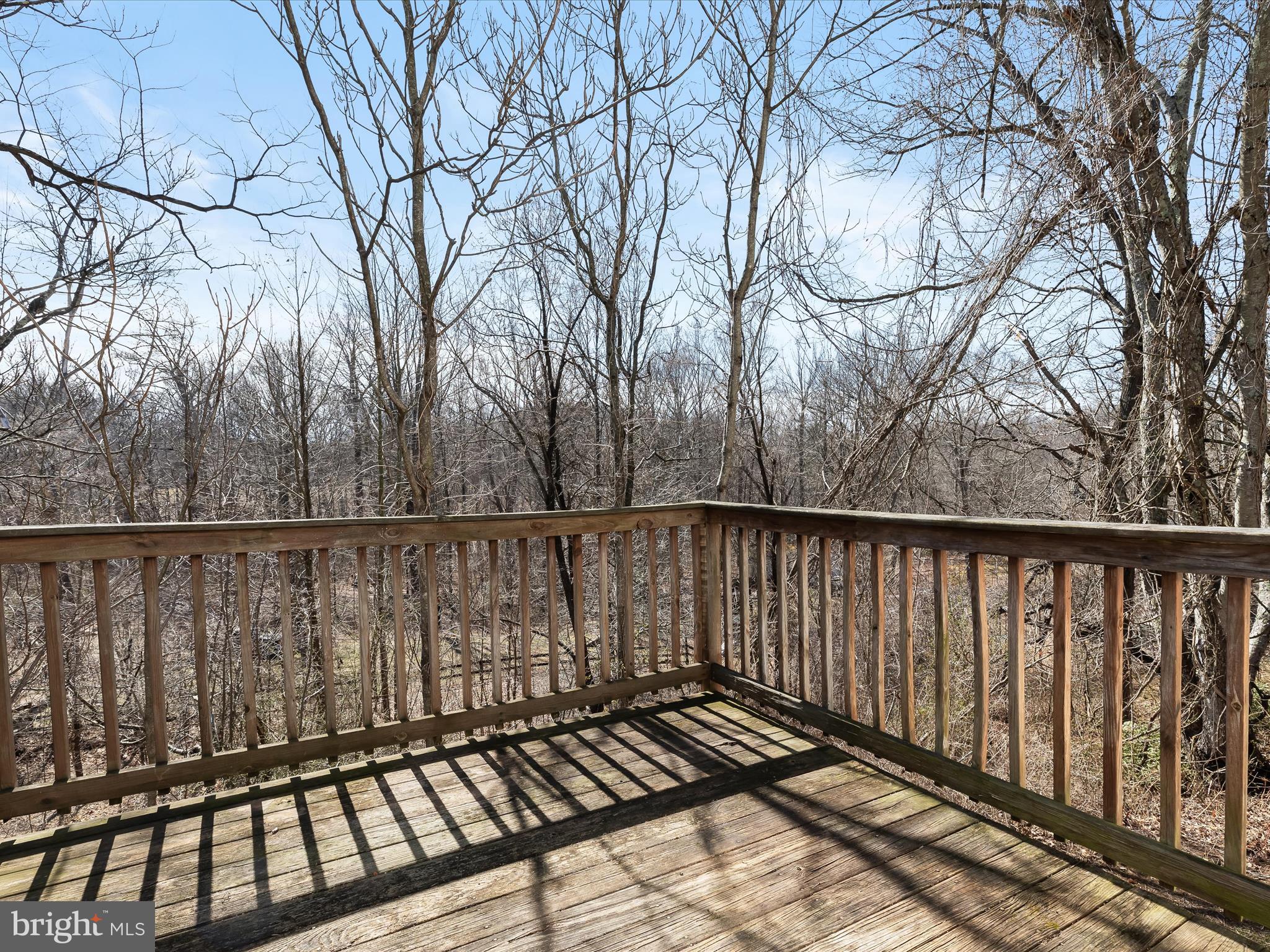 1970 Lower Marlboro Road Huntingtown, MD 20639 - Photo 39 of 81 a balcony with wooden floor and trees in front of it