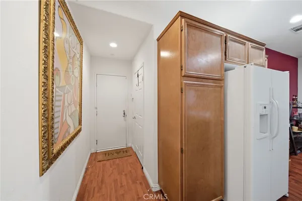 a bathroom with a mirror and a shower