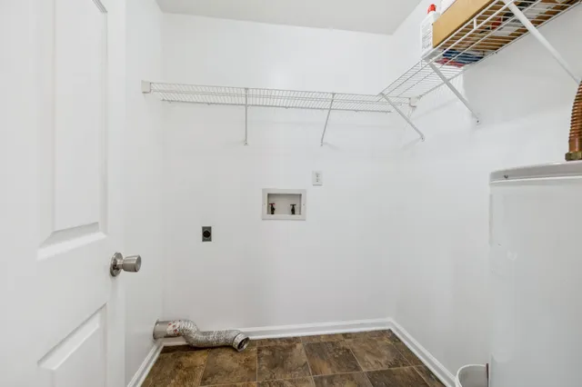 a view of small space with racks on the wall