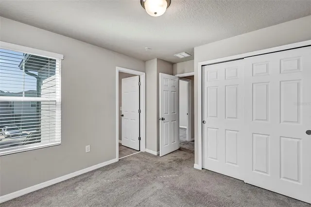 an empty room with closet