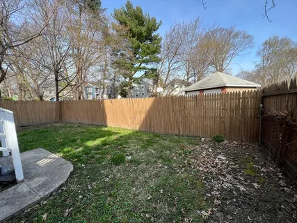 a view of backyard with green space