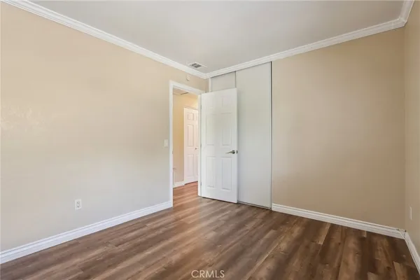 a view of a room with a window
