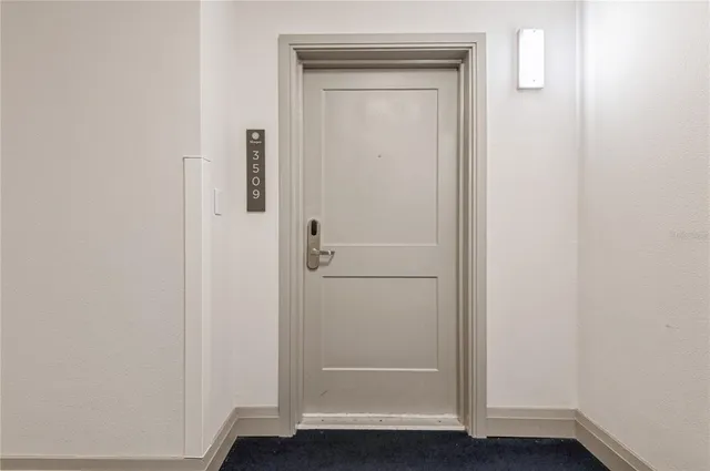 a view of small space with closet