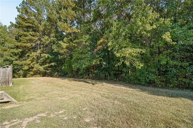 a view of a yard with a tree