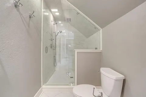 a view of a room with shelves