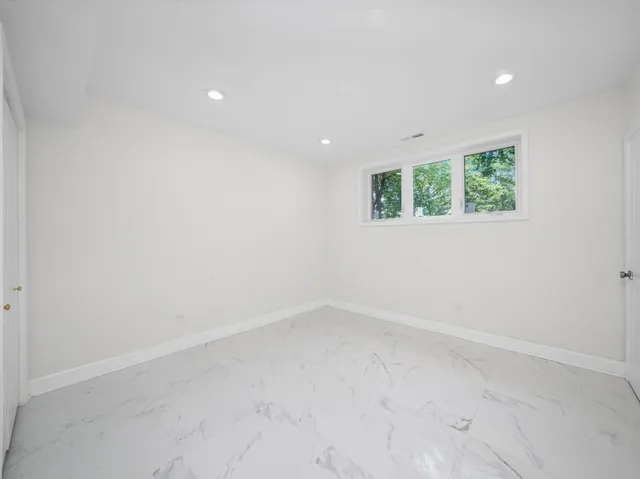 a yard with lake view