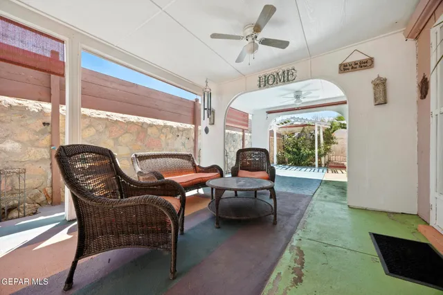 a living room with furniture