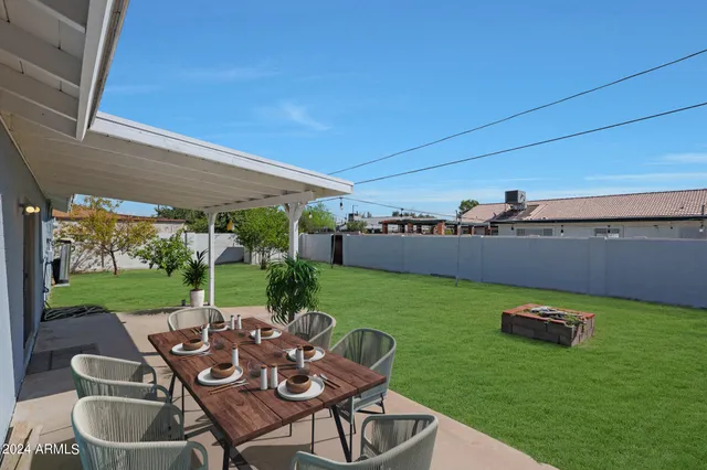 a view of an outdoor seating area