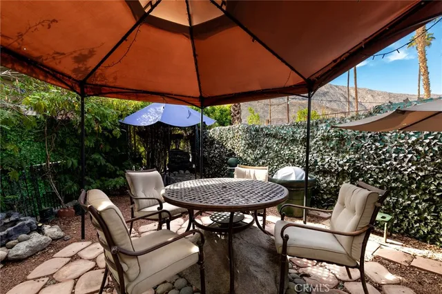 a view of an outdoor space with a patio