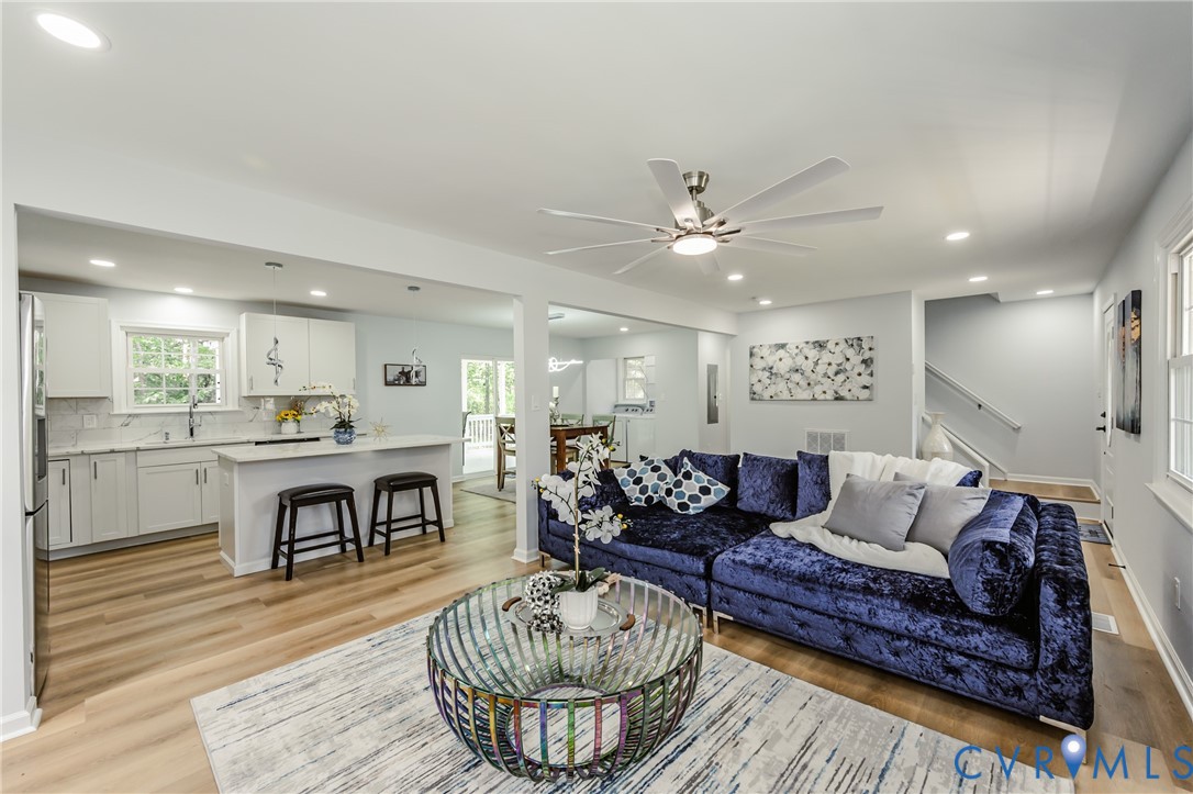 9514 Riddle Road Chesterfield, VA 23832 - Photo 13 of 50 Living room with recessed lighting, light wood-sty
