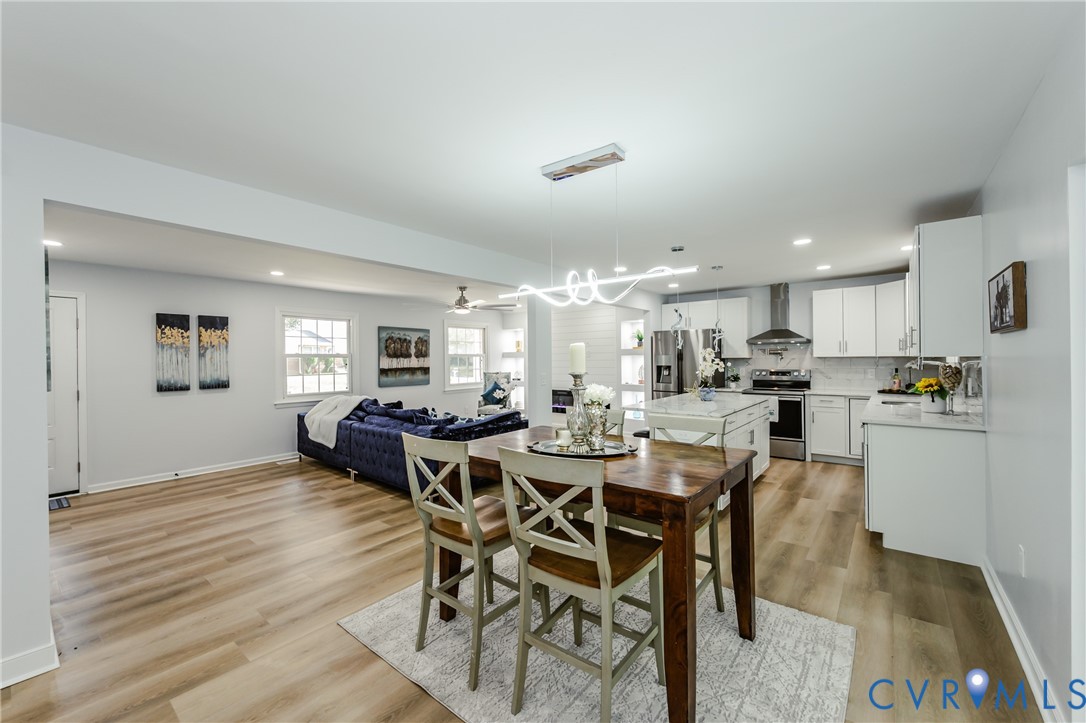 9514 Riddle Road Chesterfield, VA 23832 - Photo 17 of 50 Dining area with a ceiling fan, recessed lighting,