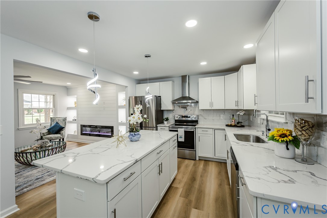 9514 Riddle Road Chesterfield, VA 23832 - Photo 23 of 50 Kitchen featuring light stone counters, appliances