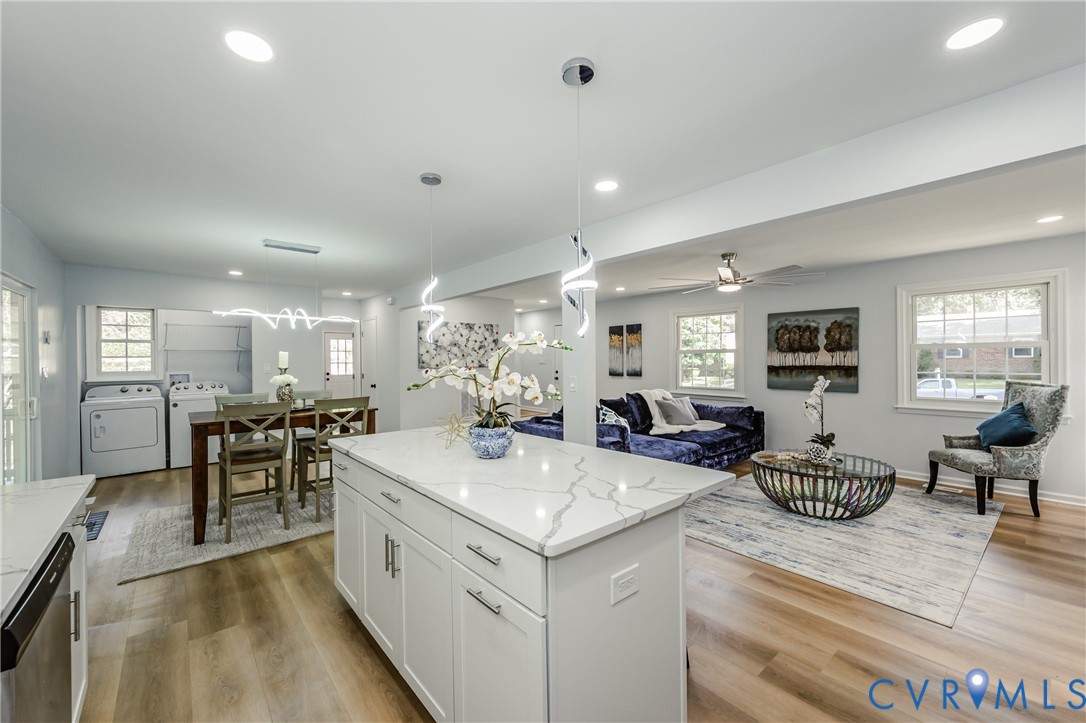 9514 Riddle Road Chesterfield, VA 23832 - Photo 50 of 50 Kitchen with open floor plan, white cabinetry, lig