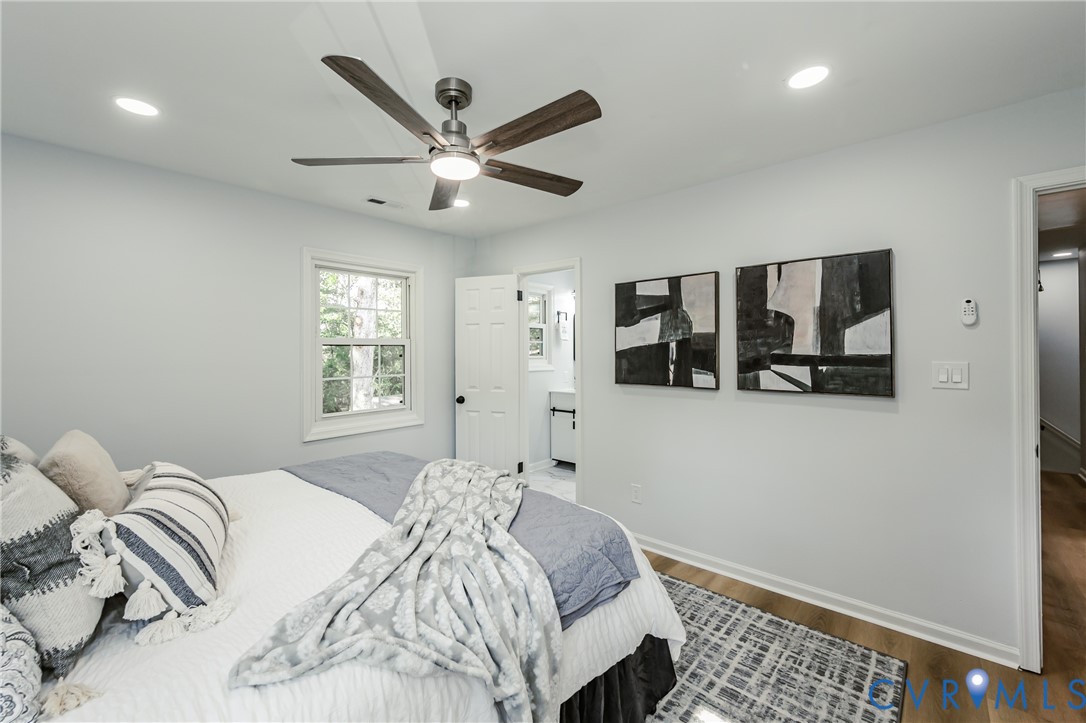 9514 Riddle Road Chesterfield, VA 23832 - Photo 38 of 50 Bedroom with wood finished floors, recessed lighti