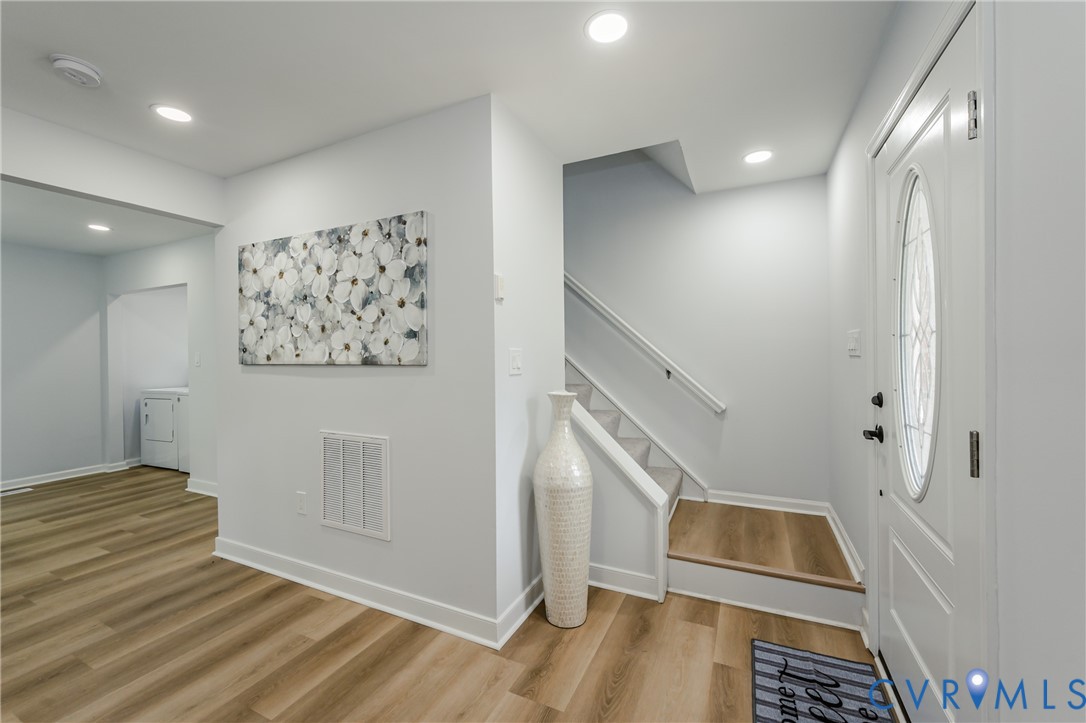 9514 Riddle Road Chesterfield, VA 23832 - Photo 7 of 50 Foyer with wood finished floors, recessed lighting