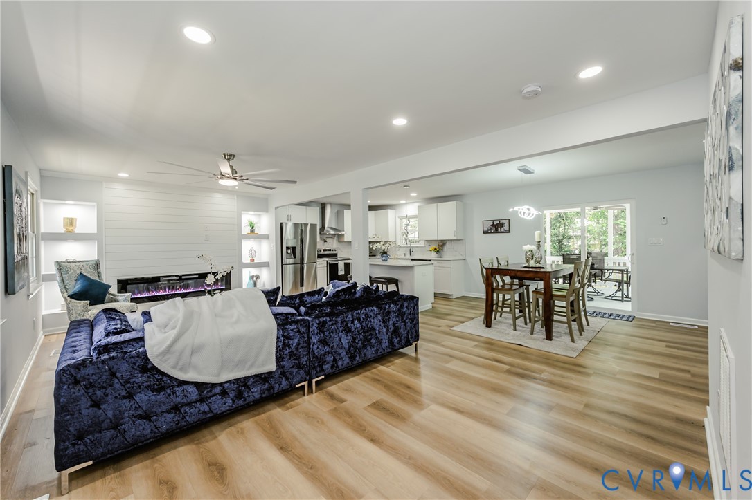 9514 Riddle Road Chesterfield, VA 23832 - Photo 9 of 50 Living room with recessed lighting, ceiling fan, a