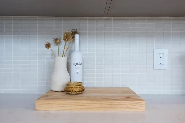 a view of a hallway with painted walls
