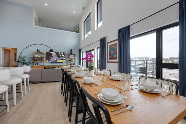 a view of a terrace with seating space