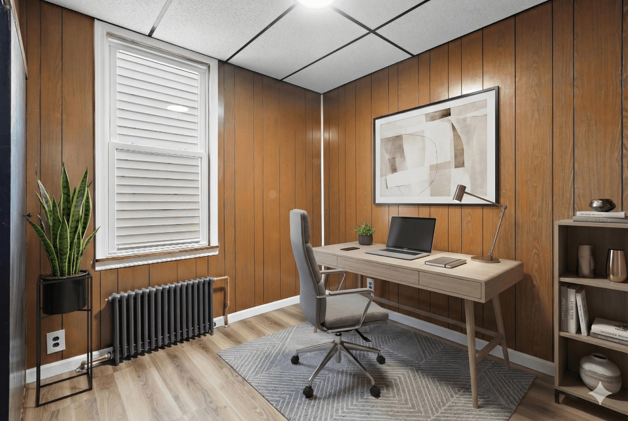 379 Union Street, Unit 2 Jersey City, NJ 07304 - Photo 13 of 20 a view of a workspace with furniture and a window