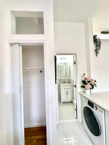 a room with a washer and dryer