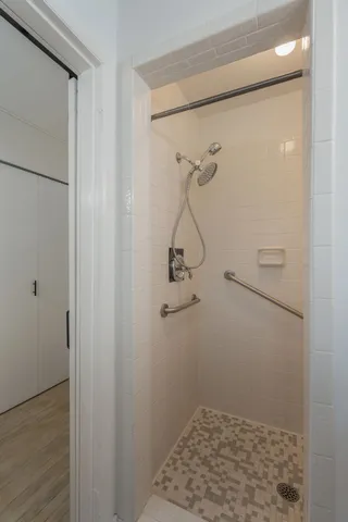 a bathroom with a shower