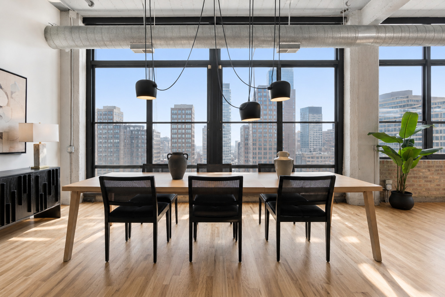 850 West Adams Street, Unit 4A Chicago, IL 60607 - Photo 17 of 52 a dining room with wooden floor and windows