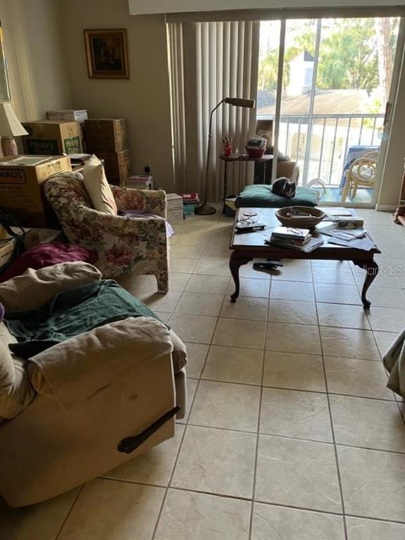 330 Promenade Drive, Unit 206 Dunedin, FL 34698 - Photo 14 of 31 a living room with furniture and a floor to ceiling window