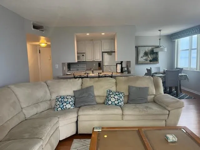 a living room with furniture and a couch