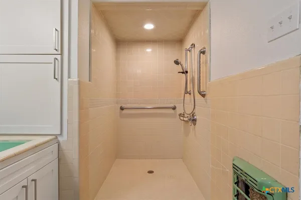 a bathroom with a shower