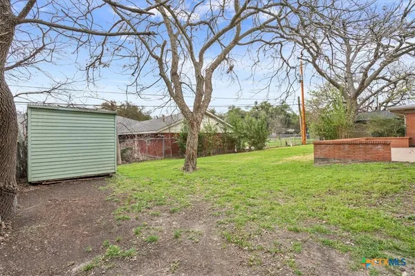 a view of backyard with tree