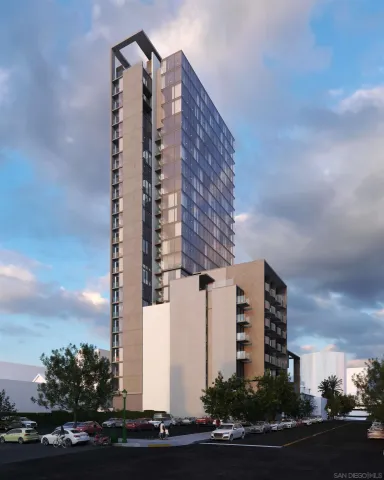 a front view of a building