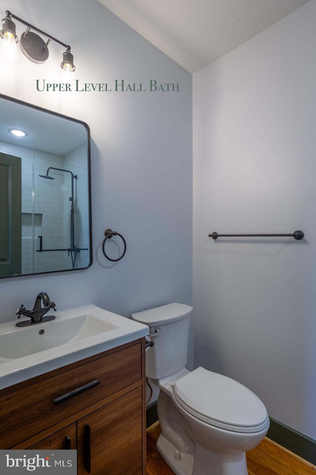 296 Beach Road White Stone, VA 22578 - Photo 35 of 51 a bathroom with a toilet a sink and mirror