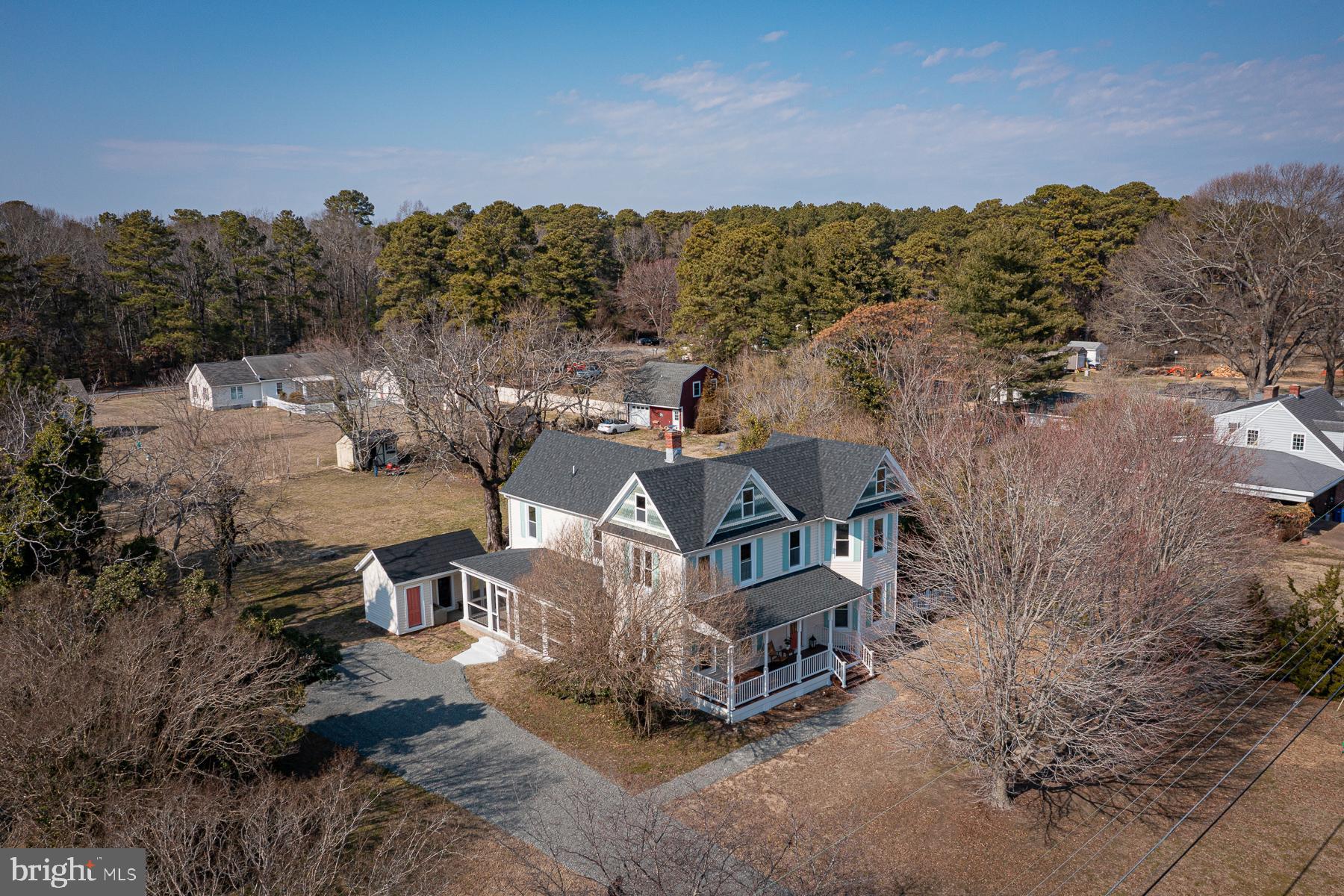296 Beach Road White Stone, VA 22578 - Photo 47 of 51 an aerial view of a house with a garden