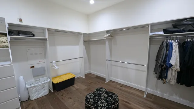 a view of a dining room with furniture and window