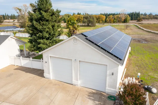 a view of a lake with a big yard