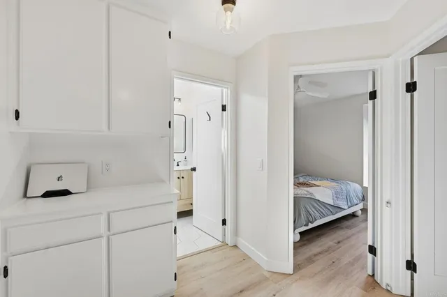 a bathroom with a sink and shower