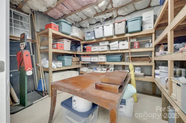 a view of a storage and utility room