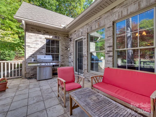 a view of a big yard with plants and large trees