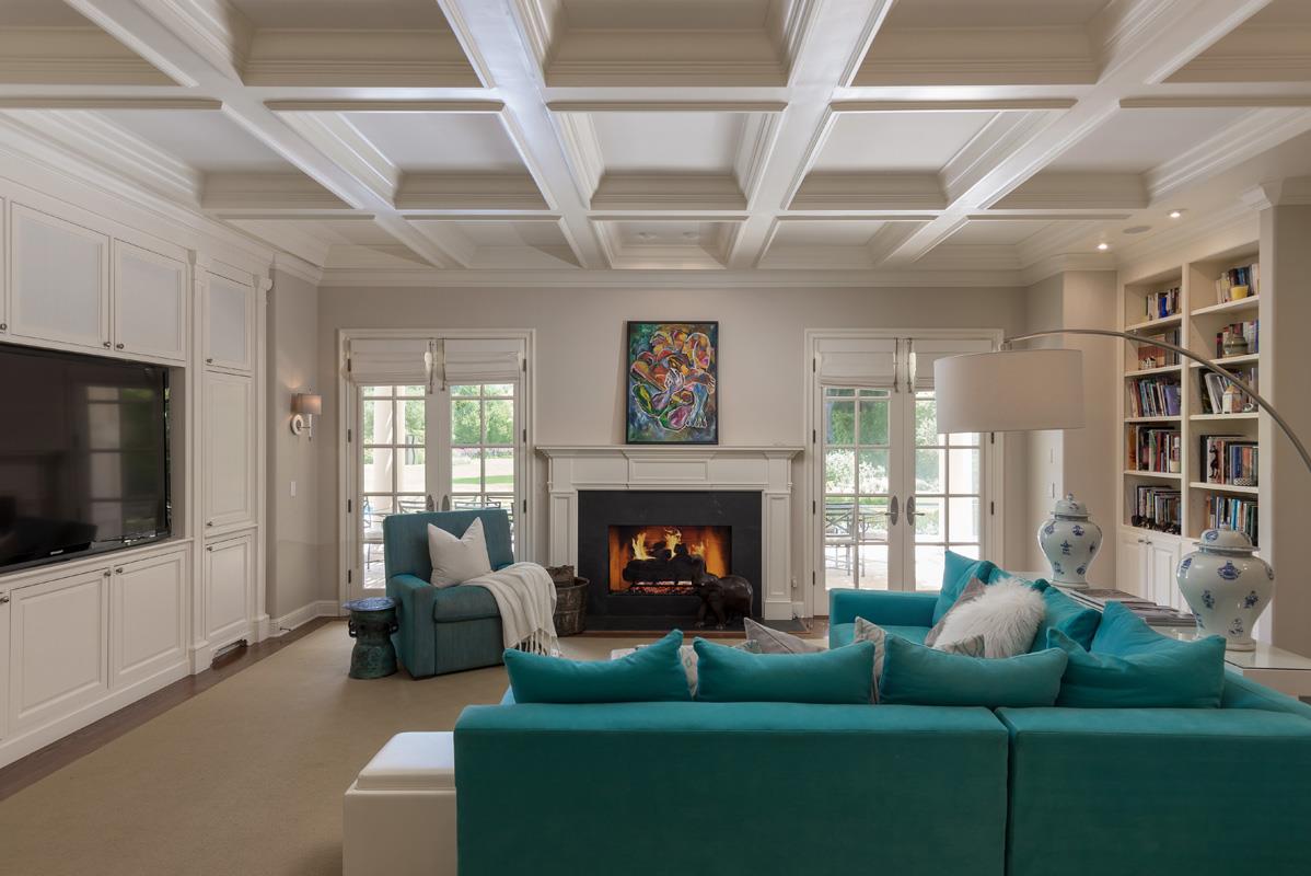 87 Patricia Drive Atherton, CA 94027 - Photo 14 of 41 a living room with furniture a flat screen tv and a fireplace