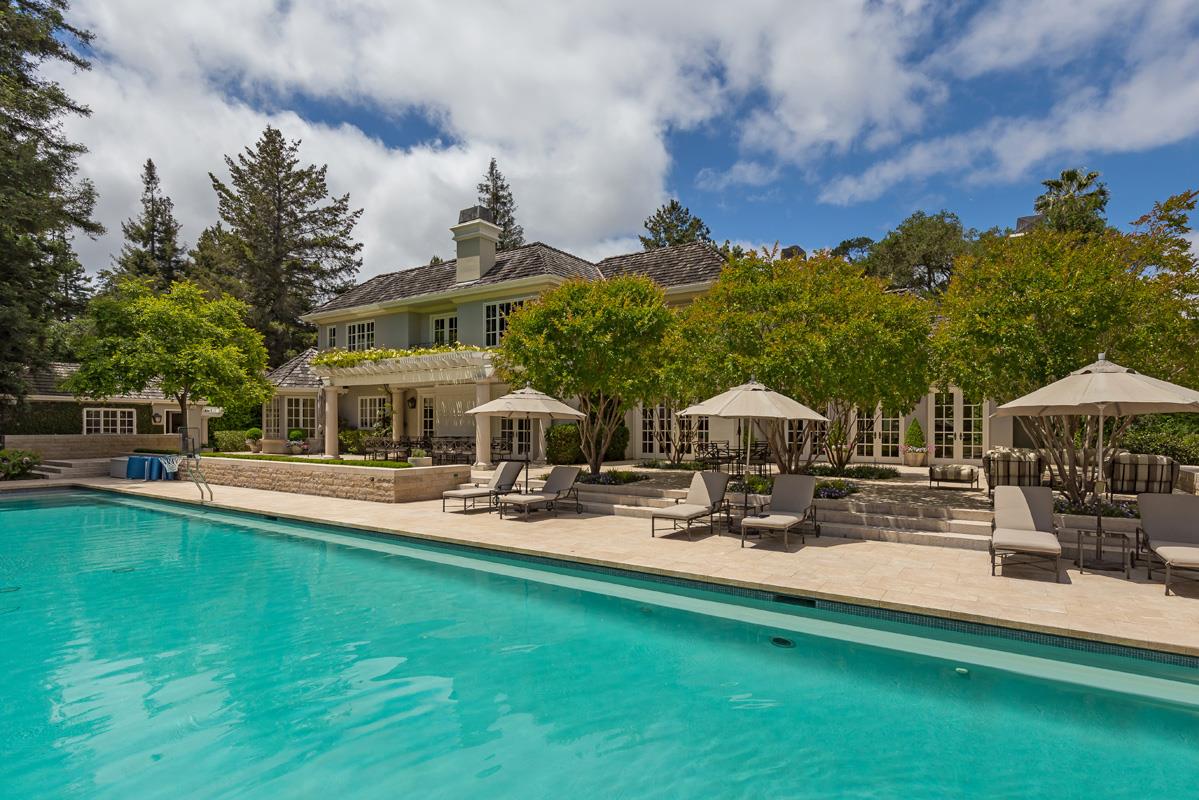 87 Patricia Drive Atherton, CA 94027 - Photo 35 of 41 a view of a house with swimming pool and sitting area