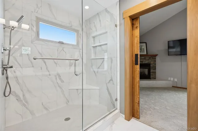 a bathroom with a shower