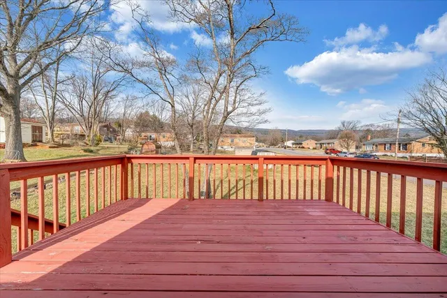 a view of wooden deck