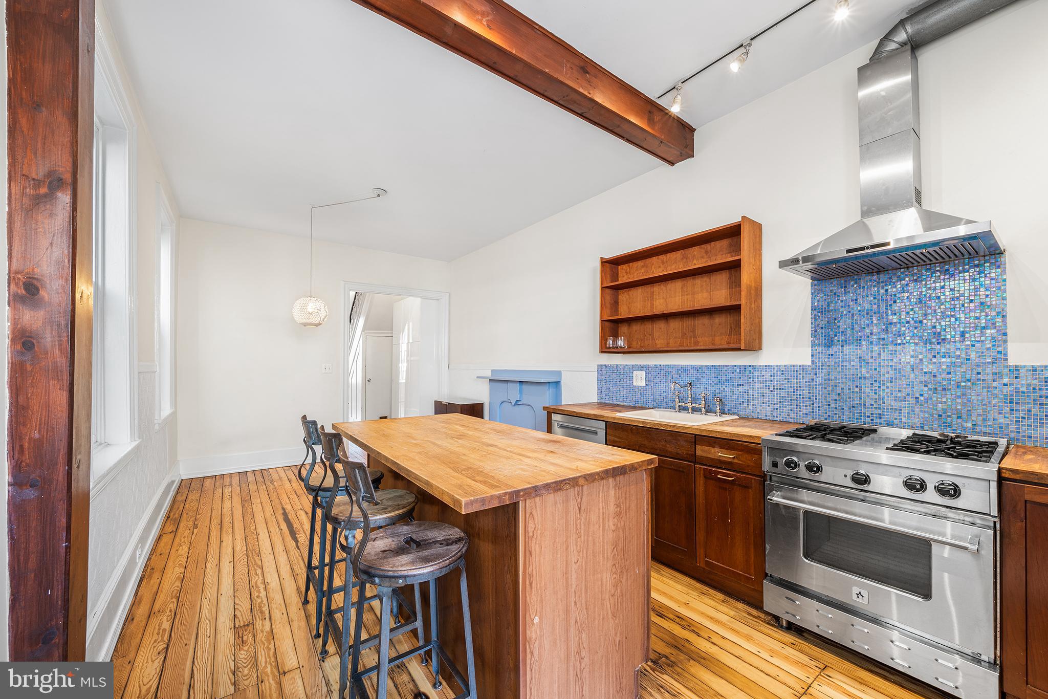 329 Tasker Street Philadelphia, PA 19148 - Photo 3 of 33 Kitchen with Butcher Block Countertops