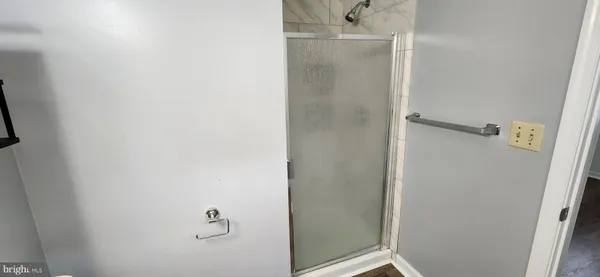 a view of a room with a garage