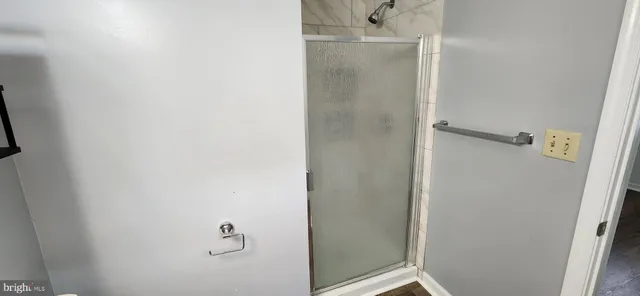 a view of a room with a garage