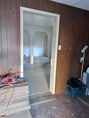 an empty room with a window