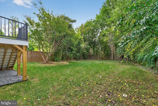 a view of backyard with green space