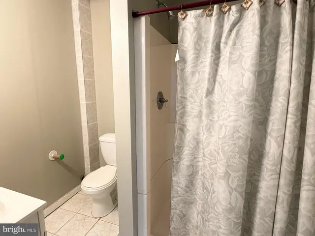 a white toilet sitting next to a shower curtain