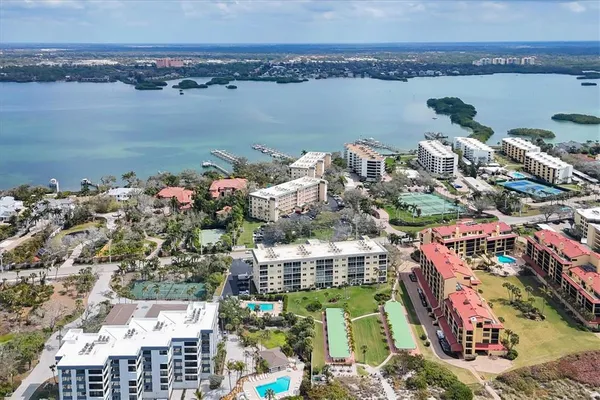 a view of a city and ocean view